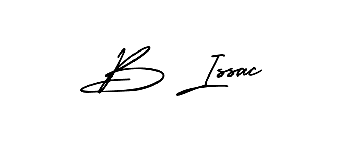 The best way (AmerikaSignatureDemo-Regular) to make a short signature is to pick only two or three words in your name. The name B Issac include a total of six letters. For converting this name. B Issac signature style 3 images and pictures png
