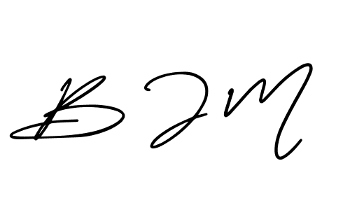 B J M stylish signature style. Best Handwritten Sign (AmerikaSignatureDemo-Regular) for my name. Handwritten Signature Collection Ideas for my name B J M. B J M signature style 3 images and pictures png