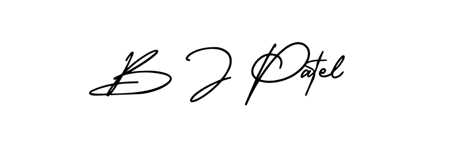 if you are searching for the best signature style for your name B J Patel. so please give up your signature search. here we have designed multiple signature styles  using AmerikaSignatureDemo-Regular. B J Patel signature style 3 images and pictures png