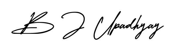 Style your name B J Upadhyay with confidence using AmerikaSignatureDemo-Regular signature design. Simple, elegant, and ready for immediate document use. B J Upadhyay signature style 3 images and pictures png