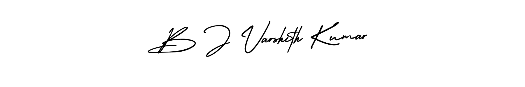 You should practise on your own different ways (AmerikaSignatureDemo-Regular) to write your name (B J Varshith Kumar) in signature. don't let someone else do it for you. B J Varshith Kumar signature style 3 images and pictures png