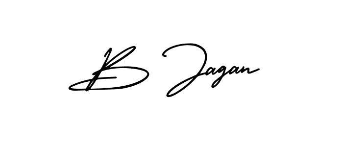 How to make B Jagan name signature. Use AmerikaSignatureDemo-Regular style for creating short signs online. This is the latest handwritten sign. B Jagan signature style 3 images and pictures png