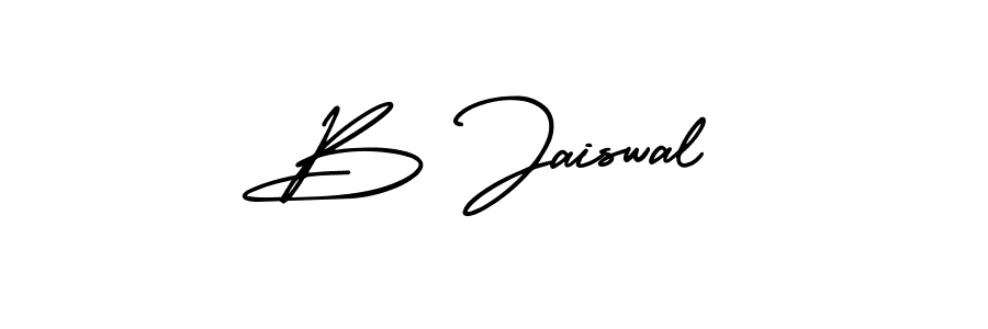 You should practise on your own different ways (AmerikaSignatureDemo-Regular) to write your name (B Jaiswal) in signature. don't let someone else do it for you. B Jaiswal signature style 3 images and pictures png