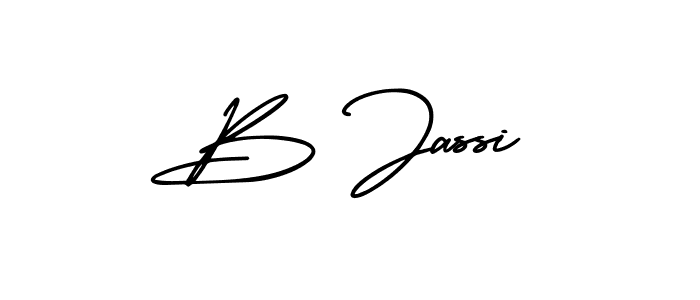 How to make B Jassi name signature. Use AmerikaSignatureDemo-Regular style for creating short signs online. This is the latest handwritten sign. B Jassi signature style 3 images and pictures png