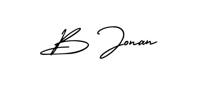 It looks lik you need a new signature style for name B Jonan. Design unique handwritten (AmerikaSignatureDemo-Regular) signature with our free signature maker in just a few clicks. B Jonan signature style 3 images and pictures png