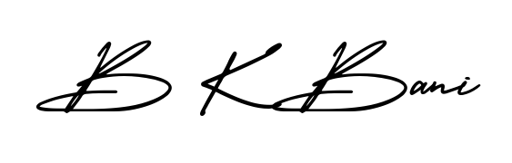 Style your name B K Bani with confidence using AmerikaSignatureDemo-Regular signature design. Simple, elegant, and ready for immediate document use. B K Bani signature style 3 images and pictures png