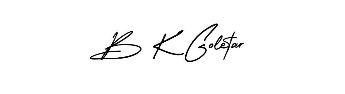 Check out images of Autograph of B K Goletar name. Actor B K Goletar Signature Style. AmerikaSignatureDemo-Regular is a professional sign style online. B K Goletar signature style 3 images and pictures png