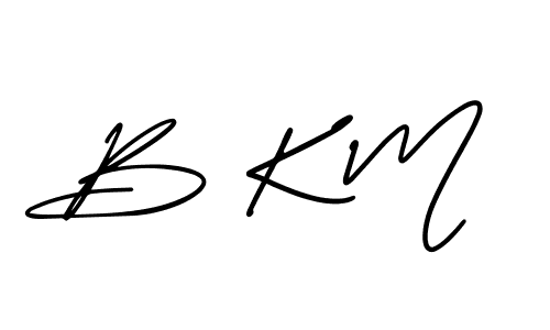 Make a beautiful signature design for name B K M. With this signature (AmerikaSignatureDemo-Regular) style, you can create a handwritten signature for free. B K M signature style 3 images and pictures png