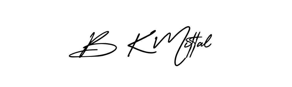 Make a beautiful signature design for name B K Mittal. With this signature (AmerikaSignatureDemo-Regular) style, you can create a handwritten signature for free. B K Mittal signature style 3 images and pictures png