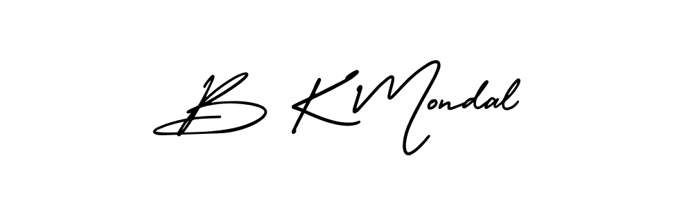 Create a beautiful signature design for name B K Mondal. With this signature (AmerikaSignatureDemo-Regular) fonts, you can make a handwritten signature for free. B K Mondal signature style 3 images and pictures png