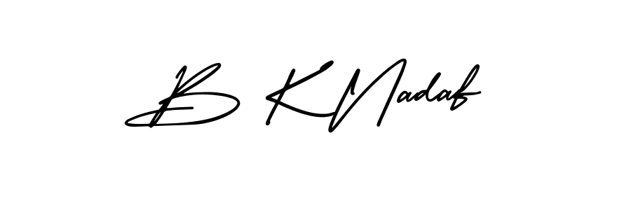 Use a signature maker to create a handwritten signature online. With this signature software, you can design (AmerikaSignatureDemo-Regular) your own signature for name B K Nadaf. B K Nadaf signature style 3 images and pictures png