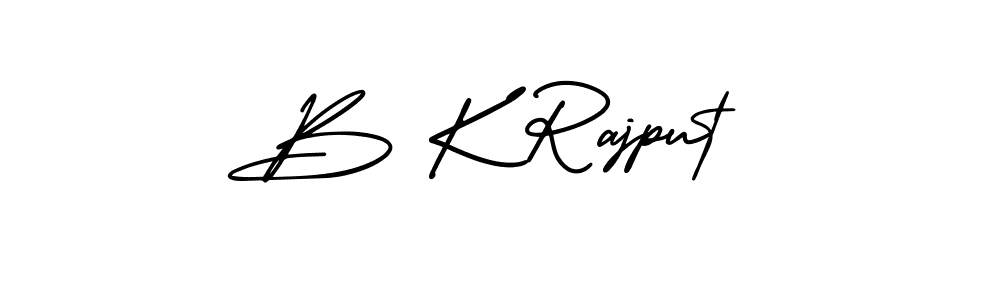 The best way (AmerikaSignatureDemo-Regular) to make a short signature is to pick only two or three words in your name. The name B K Rajput include a total of six letters. For converting this name. B K Rajput signature style 3 images and pictures png