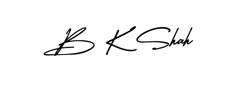 Use a signature maker to create a handwritten signature online. With this signature software, you can design (AmerikaSignatureDemo-Regular) your own signature for name B K Shah. B K Shah signature style 3 images and pictures png