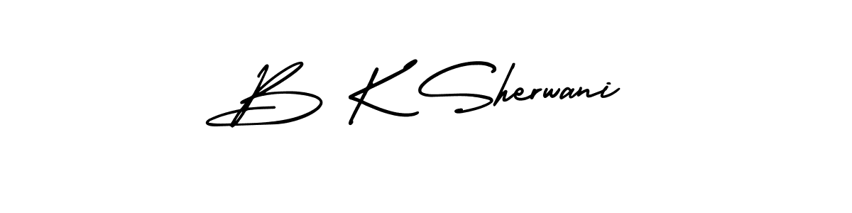 Make a beautiful signature design for name B K Sherwani. Use this online signature maker to create a handwritten signature for free. B K Sherwani signature style 3 images and pictures png