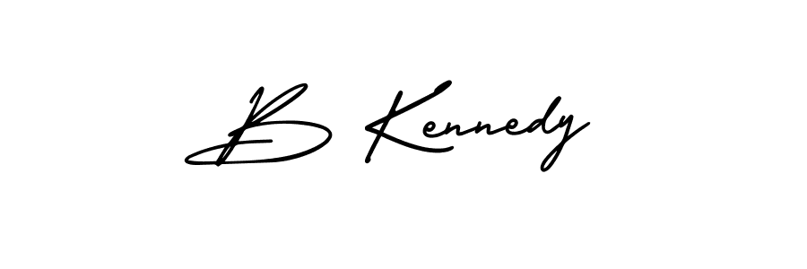 You should practise on your own different ways (AmerikaSignatureDemo-Regular) to write your name (B Kennedy) in signature. don't let someone else do it for you. B Kennedy signature style 3 images and pictures png