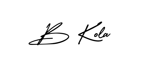 Make a beautiful signature design for name B Kola. With this signature (AmerikaSignatureDemo-Regular) style, you can create a handwritten signature for free. B Kola signature style 3 images and pictures png