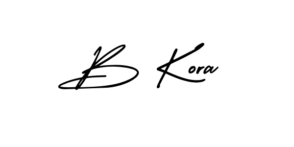 You should practise on your own different ways (AmerikaSignatureDemo-Regular) to write your name (B Kora) in signature. don't let someone else do it for you. B Kora signature style 3 images and pictures png