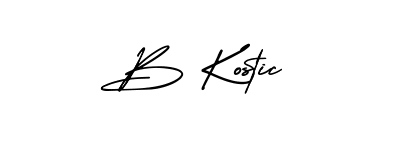 Design your own signature with our free online signature maker. With this signature software, you can create a handwritten (AmerikaSignatureDemo-Regular) signature for name B Kostic. B Kostic signature style 3 images and pictures png