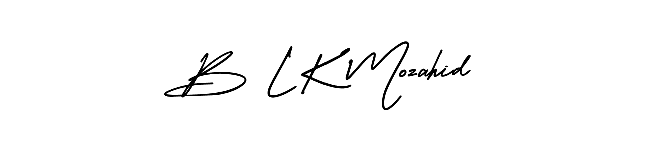 How to make B L K Mozahid signature? AmerikaSignatureDemo-Regular is a professional autograph style. Create handwritten signature for B L K Mozahid name. B L K Mozahid signature style 3 images and pictures png