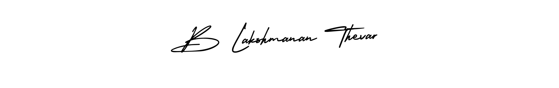 How to make B Lakshmanan Thevar name signature. Use AmerikaSignatureDemo-Regular style for creating short signs online. This is the latest handwritten sign. B Lakshmanan Thevar signature style 3 images and pictures png
