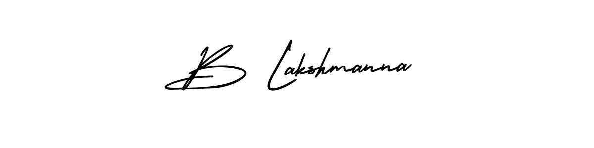 Make a beautiful signature design for name B Lakshmanna. With this signature (AmerikaSignatureDemo-Regular) style, you can create a handwritten signature for free. B Lakshmanna signature style 3 images and pictures png