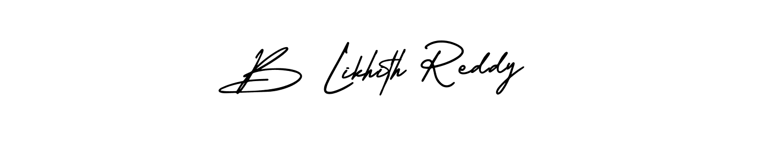 Similarly AmerikaSignatureDemo-Regular is the best handwritten signature design. Signature creator online .You can use it as an online autograph creator for name B Likhith Reddy. B Likhith Reddy signature style 3 images and pictures png