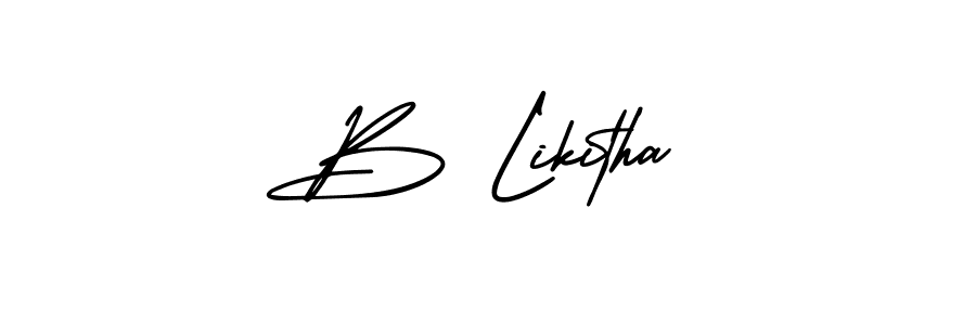 Make a beautiful signature design for name B Likitha. With this signature (AmerikaSignatureDemo-Regular) style, you can create a handwritten signature for free. B Likitha signature style 3 images and pictures png