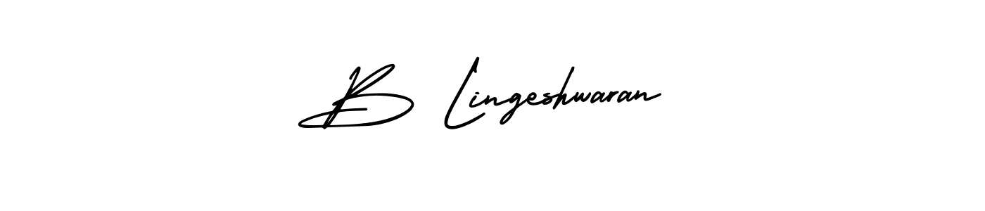 Use a signature maker to create a handwritten signature online. With this signature software, you can design (AmerikaSignatureDemo-Regular) your own signature for name B Lingeshwaran. B Lingeshwaran signature style 3 images and pictures png
