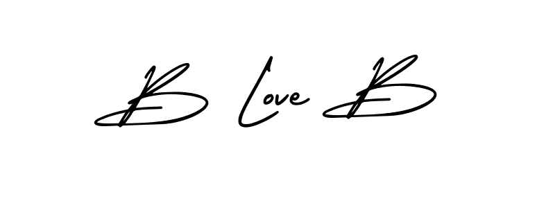 The best way (AmerikaSignatureDemo-Regular) to make a short signature is to pick only two or three words in your name. The name B Love B include a total of six letters. For converting this name. B Love B signature style 3 images and pictures png