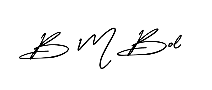 B M Bol stylish signature style. Best Handwritten Sign (AmerikaSignatureDemo-Regular) for my name. Handwritten Signature Collection Ideas for my name B M Bol. B M Bol signature style 3 images and pictures png