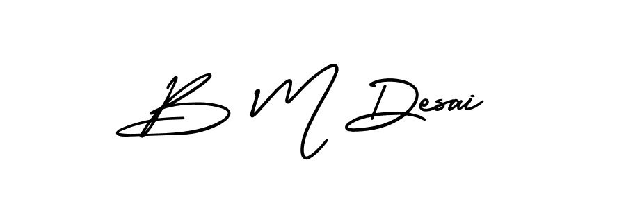 Create a beautiful signature design for name B M Desai. With this signature (AmerikaSignatureDemo-Regular) fonts, you can make a handwritten signature for free. B M Desai signature style 3 images and pictures png