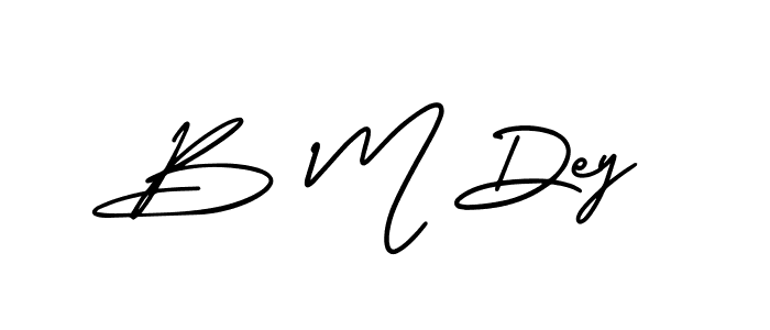 Use a signature maker to create a handwritten signature online. With this signature software, you can design (AmerikaSignatureDemo-Regular) your own signature for name B M Dey. B M Dey signature style 3 images and pictures png