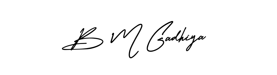 B M Gadhiya stylish signature style. Best Handwritten Sign (AmerikaSignatureDemo-Regular) for my name. Handwritten Signature Collection Ideas for my name B M Gadhiya. B M Gadhiya signature style 3 images and pictures png