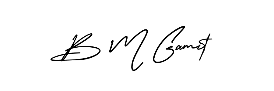 Use a signature maker to create a handwritten signature online. With this signature software, you can design (AmerikaSignatureDemo-Regular) your own signature for name B M Gamit. B M Gamit signature style 3 images and pictures png