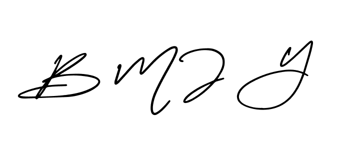if you are searching for the best signature style for your name B M J Y. so please give up your signature search. here we have designed multiple signature styles  using AmerikaSignatureDemo-Regular. B M J Y signature style 3 images and pictures png
