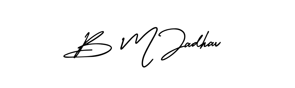 This is the best signature style for the B M Jadhav name. Also you like these signature font (AmerikaSignatureDemo-Regular). Mix name signature. B M Jadhav signature style 3 images and pictures png