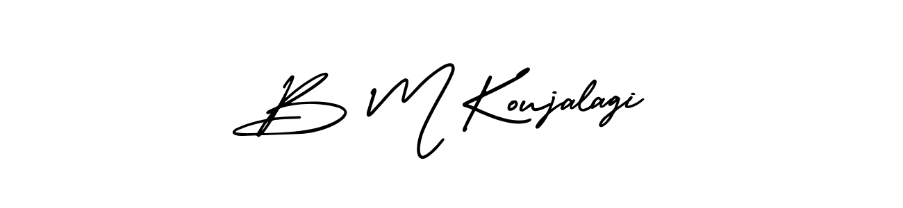 Make a beautiful signature design for name B M Koujalagi. With this signature (AmerikaSignatureDemo-Regular) style, you can create a handwritten signature for free. B M Koujalagi signature style 3 images and pictures png