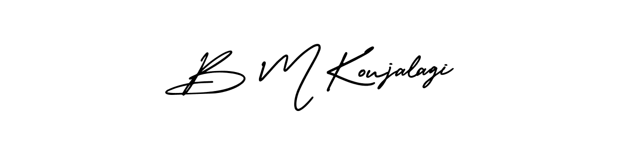 Make a beautiful signature design for name B M Koujalagi. With this signature (AmerikaSignatureDemo-Regular) style, you can create a handwritten signature for free. B M Koujalagi signature style 3 images and pictures png