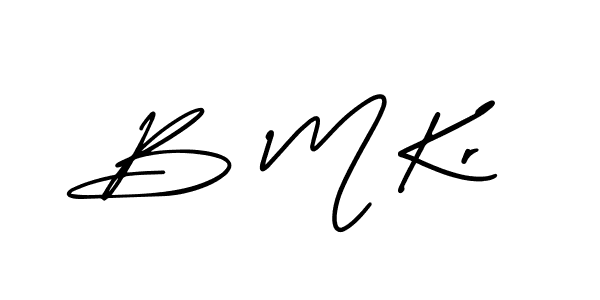 Create a beautiful signature design for name B M Kr. With this signature (AmerikaSignatureDemo-Regular) fonts, you can make a handwritten signature for free. B M Kr signature style 3 images and pictures png