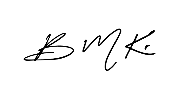 Create a beautiful signature design for name B M Kr. With this signature (AmerikaSignatureDemo-Regular) fonts, you can make a handwritten signature for free. B M Kr signature style 3 images and pictures png