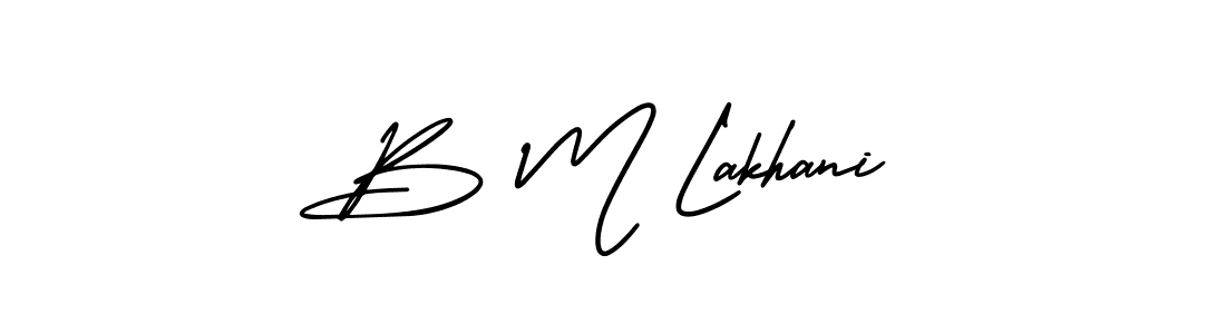 Similarly AmerikaSignatureDemo-Regular is the best handwritten signature design. Signature creator online .You can use it as an online autograph creator for name B M Lakhani. B M Lakhani signature style 3 images and pictures png