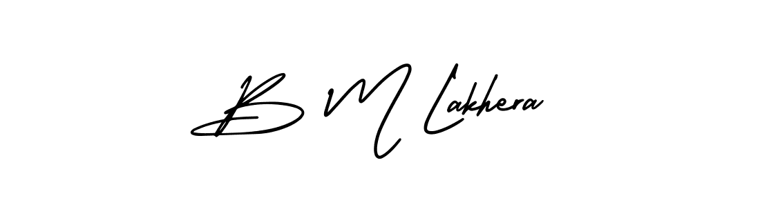 You should practise on your own different ways (AmerikaSignatureDemo-Regular) to write your name (B M Lakhera) in signature. don't let someone else do it for you. B M Lakhera signature style 3 images and pictures png