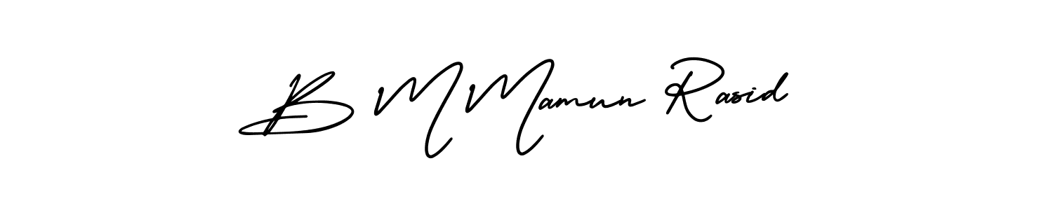 How to make B M Mamun Rasid name signature. Use AmerikaSignatureDemo-Regular style for creating short signs online. This is the latest handwritten sign. B M Mamun Rasid signature style 3 images and pictures png