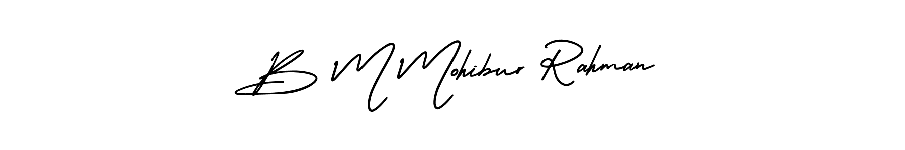 This is the best signature style for the B M Mohibur Rahman name. Also you like these signature font (AmerikaSignatureDemo-Regular). Mix name signature. B M Mohibur Rahman signature style 3 images and pictures png