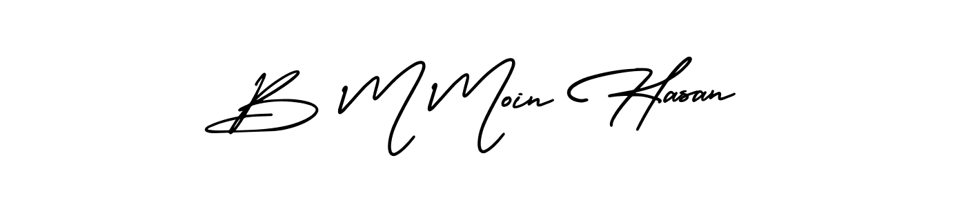 Use a signature maker to create a handwritten signature online. With this signature software, you can design (AmerikaSignatureDemo-Regular) your own signature for name B M Moin Hasan. B M Moin Hasan signature style 3 images and pictures png
