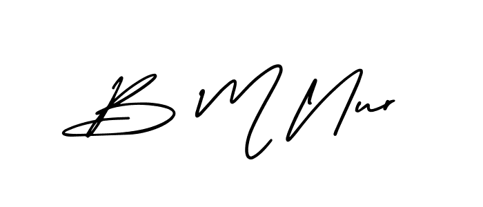 Similarly AmerikaSignatureDemo-Regular is the best handwritten signature design. Signature creator online .You can use it as an online autograph creator for name B M Nur. B M Nur signature style 3 images and pictures png