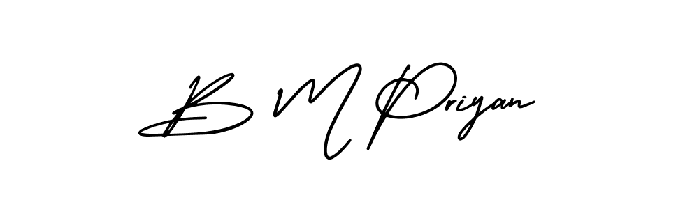 It looks lik you need a new signature style for name B M Priyan. Design unique handwritten (AmerikaSignatureDemo-Regular) signature with our free signature maker in just a few clicks. B M Priyan signature style 3 images and pictures png