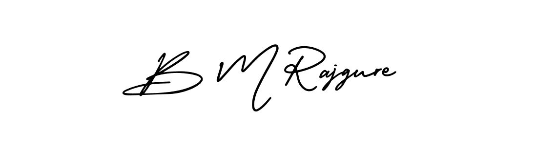 How to make B M Rajgure name signature. Use AmerikaSignatureDemo-Regular style for creating short signs online. This is the latest handwritten sign. B M Rajgure signature style 3 images and pictures png