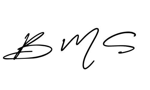 Create a beautiful signature design for name B M S. With this signature (AmerikaSignatureDemo-Regular) fonts, you can make a handwritten signature for free. B M S signature style 3 images and pictures png