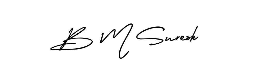 Make a beautiful signature design for name B M Suresh. With this signature (AmerikaSignatureDemo-Regular) style, you can create a handwritten signature for free. B M Suresh signature style 3 images and pictures png